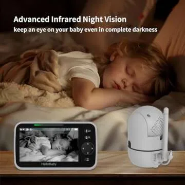 HelloBaby HB6550 Baby Monitor with 3 Cameras and 1000ft Range