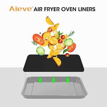AIEVE Air Fryer Oven Liners, 4 Pack Non-stick Mat Baking Compatible with Ninja Foodi SP101 SP201 SP3...