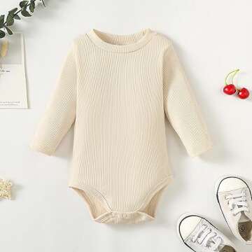 OPAWO Long Sleeve Onsies for Baby Girls - Cozy 3 Pack Bodysuits 0-24 Months