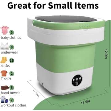Compact Portable Mini Washing Machine with Spin Basket