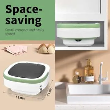 Compact Portable Mini Washing Machine with Spin Basket