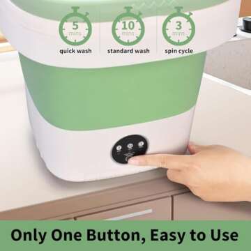 Compact Portable Mini Washing Machine with Spin Basket