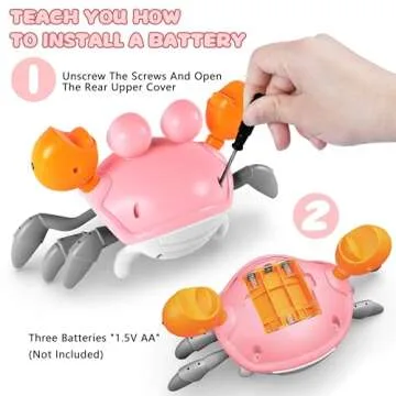 ZHVV Crawling Crab Toy, Infant Tummy Time Baby Toys, Fun Interactive Dancing Walking Moving Toy Babies Sensory Induction Crabs with Music, Baby Toys Boys Girls Toddler Birthday Gifts