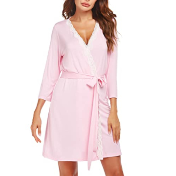 Ekouaer Postpartum Labor Robe Comfortable Maternity Nursing