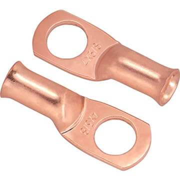 10pcs 4 Awg - 3/8" (M10) Sanuke Wire Lugs Ring Terminal Connectors Ends, UL Listed Heavy Duty for Battery Cable Lug Wire Electrical Eyelets with 3:1 Dual Wall Adhesive Heat Shrink