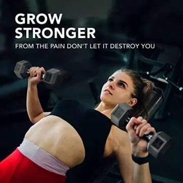 Yes4All Hex Dumbbell Rubber Grip - Premium heavy weight Dumbbell - 5lbs