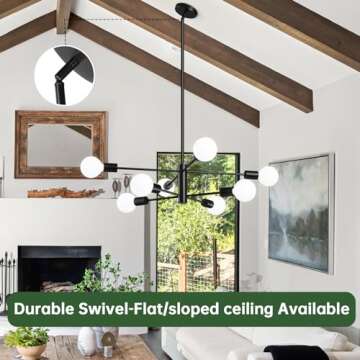 Stylish RUIYEY Modern Sputnik 8-Light Chandelier