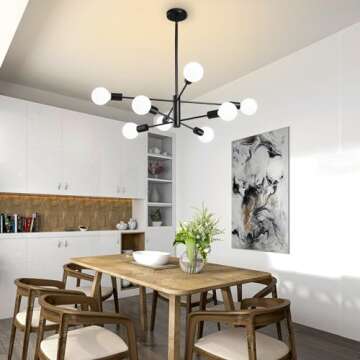 Stylish RUIYEY Modern Sputnik 8-Light Chandelier