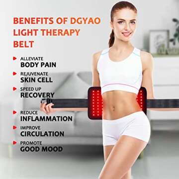 DGYAO Red & Near Infrared Light Therapy Belt with Pulse Mode, Light Therapy Device for Body Pain Rel...