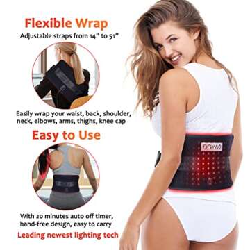 DGYAO Red & Near Infrared Light Therapy Belt with Pulse Mode, Light Therapy Device for Body Pain Relief Wearable Therapy Light Wrap with Timer for Back Joint Muscle Pain