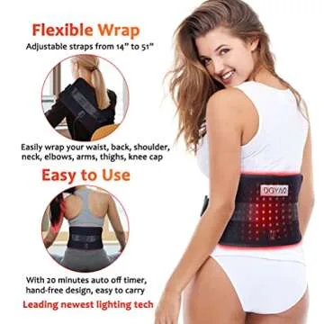 DGYAO Red & Near Infrared Light Therapy Belt with Pulse Mode, Light Therapy Device for Body Pain Relief Wearable Therapy Light Wrap with Timer for Back Joint Muscle Pain
