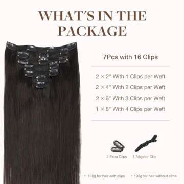 GOO GOO Clip in Hair Extensions Real Human Hair, Remy Human Hair Extensions Clip ins for Women, Natu...