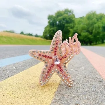 Big Pink Starfish Hair Clip for Women | Stylish Hair Accessory