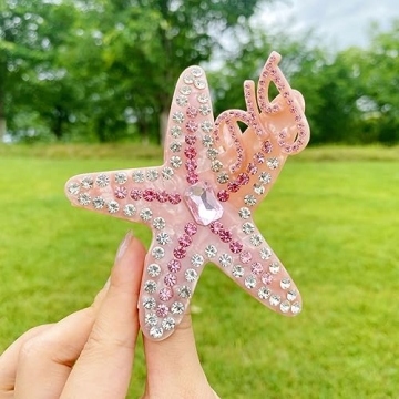 Big Pink Starfish Hair Clip for Women | Stylish Hair Accessory