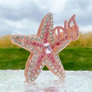 Big Pink Starfish Hair Clip for Women | Stylish Hair Accessory