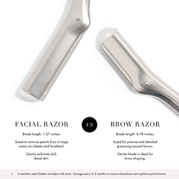 Tweezerman Stainless Steel Facial Razor for Smooth Skin