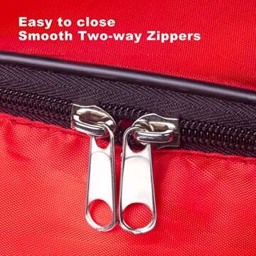 TQS 25" Christmas Wreath Storage Bag - Heavy Duty Reinforced Wide Handle and Double Sleek Zipper - Protect Your Christmas Garland Party Decorations - Red