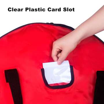 TQS 25" Christmas Wreath Storage Bag - Heavy Duty Reinforced Wide Handle and Double Sleek Zipper - Protect Your Christmas Garland Party Decorations - Red