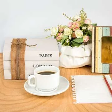 Tosnail Set of 3 Decorative Book Boxes, Modern Design Book Stack with Rustic Burlap Wrap, Faux Books for Home Decor, Office, Coffee Table, Shelf, Living Room