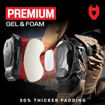 NoCry Professional Construction Knee Pads for Men and Women with Non-Slip Heavy Duty Cap and Ankle Support — Thick Foam and Gel Cushioning — Reinforced, Adjustable Straps and Military-grade Rivets