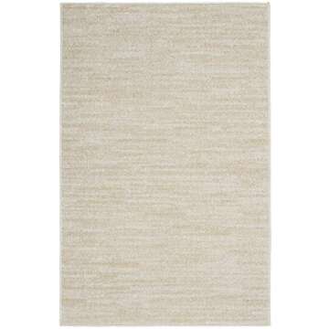 Nourison Essentials Indoor/Outdoor Ivory Beige 2' x 4' Area Rug, Easy Cleaning, Non Shedding, Bed Room, Living Room, Dining Room, Backyard, Deck, Patio (2x4)