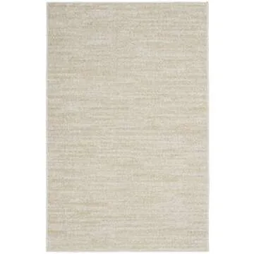 Nourison Essentials Indoor/Outdoor Ivory Beige 2' x 4' Area Rug, Easy Cleaning, Non Shedding, Bed Room, Living Room, Dining Room, Backyard, Deck, Patio (2x4)