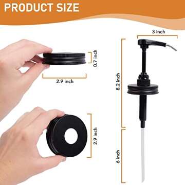 Syrup Pump - Coffee Syrup Dispenser -Pack of 3 Standard Size Pumps Glass Plastic Bottles Jars Right Dosage Liquid Soap Shampoo Cream Butter Honey Maple Agave Mustard BBQ Hot - Jar Not Included