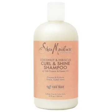 SheaMoisture Curl and Shine Coconut Shampoo 13 oz for Curly Hair, Paraben Free