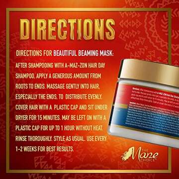 The Mane Choice A-MAZ-ZON HAIR DAY - BEAUTIFUL BEAMING MASK - Reviving Deep Conditioning Hair Mask for Dry, Thirsty Hair - Coats Hair in Biotin and Vitamins C,D,E (12 OZ)