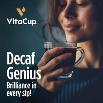 Decaf Genius Keto Coffee Pods with MCT Oil, Turmeric, and B Vitamins by VitaCup