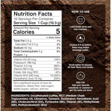 Decaf Genius Keto Coffee Pods for Focus & Energy - 16 Count