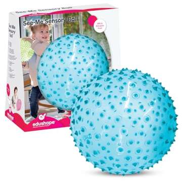 Edushape Sensory Ball for Baby - 7” Transparent Trendy Color Baby Ball that Helps Enhance Gross Mo...