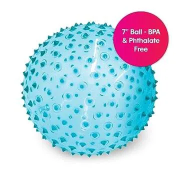 Edushape Sensory Ball for Baby - 7” Transparent Trendy Color Baby Ball that Helps Enhance Gross Motor Skills for Kids Aged 6 Months & Up - Pack of 1 Vibrant Colorful and Unique Textured Ball for Baby