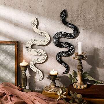 Gerrii Set of 2 Earthy Room Wall Decor - Boho Snake Art for Rustic Spaces