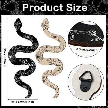 Boho Wooden Snake Wall Decor Set for Unique Rooms