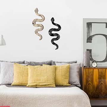 Boho Wooden Snake Wall Decor Set for Unique Rooms