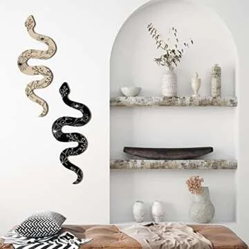 Boho Wooden Snake Wall Decor Set for Unique Rooms