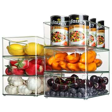 JOOFLI Vertical Stackable Refrigerator Pantry Organizer Bins