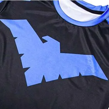 Triv Men's Compression Workout Nightwing Logo Short Sleeve T Shirt (Nightwing, Medium)