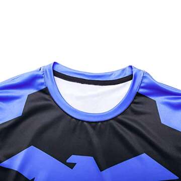 Triv Men's Compression Workout Nightwing Logo Short Sleeve T Shirt (Nightwing, Medium)