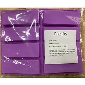 Palksky (2 Pcs) 8 Cavity Rectangle Granola Bar Silicone Mold/Nutrition/Cereal Bar Molds Energy Bar Maker for Chocolate Truffles Ganache Bread Brownie Cornbread Cheesecake Pudding Butter Mould