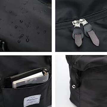 LANBX Travel Gym Bag for Women, Tote Bag Carry on Luggage Sport Duffle Weekender Overnight Bags with Wet Pocket (Black)