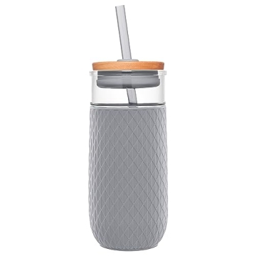 Ello Devon Glass Tumbler with Silicone Sleeve & Straw