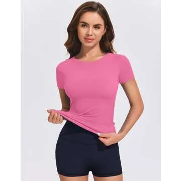 PINSPARK Workout Top for Women - Soft & Stretchy Athletic Fit