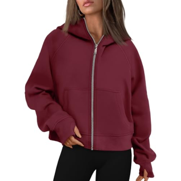 AUTOMET Women's Zip Up Hoodies Fleece Jackets for Cozy Fall
