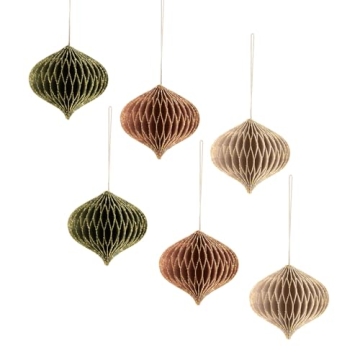 AOBKIAT Mini Paper Honeycomb Lanterns for Christmas Decor