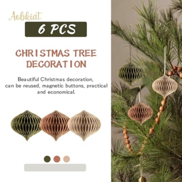 AOBKIAT Mini Paper Honeycomb Lanterns for Christmas Decor