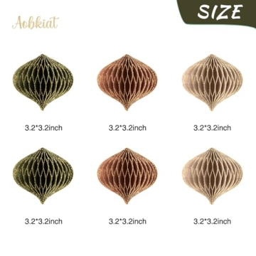 AOBKIAT Mini Paper Honeycomb Lanterns for Christmas Decor