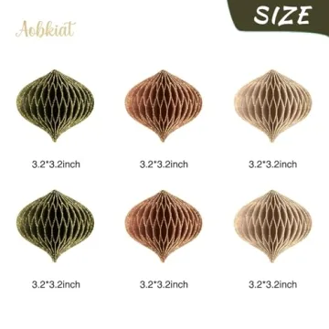 AOBKIAT Mini Paper Honeycomb Lanterns for Christmas Decor