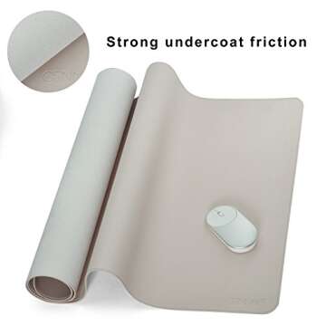 CENNBIE 39.3" x 19.6" Leather Desk mat,Desk mats on top of desks, Perfect Desk Mate for Office and Home, Rectangular, Large(Cream Color)